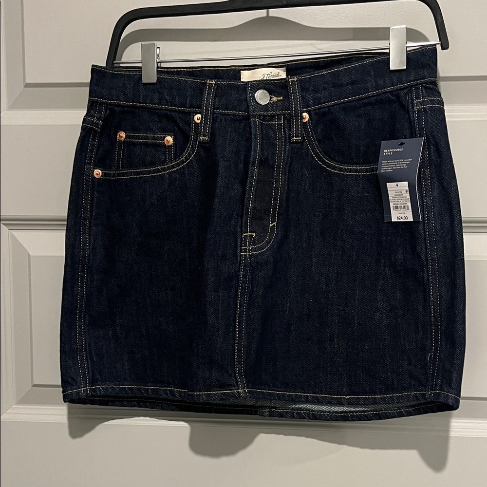 Dark Denim Mini Skirt NWT 4